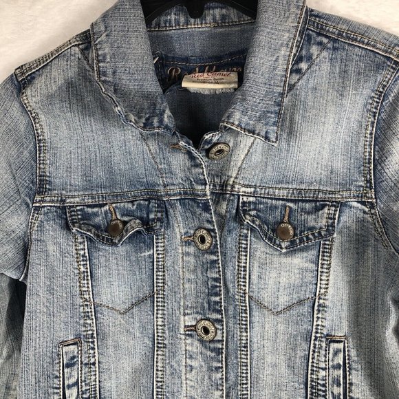 Red Camel Girls Denim Jacket Vintage Stretch Comfort Premium Coat Size Medium - Picture 5 of 14